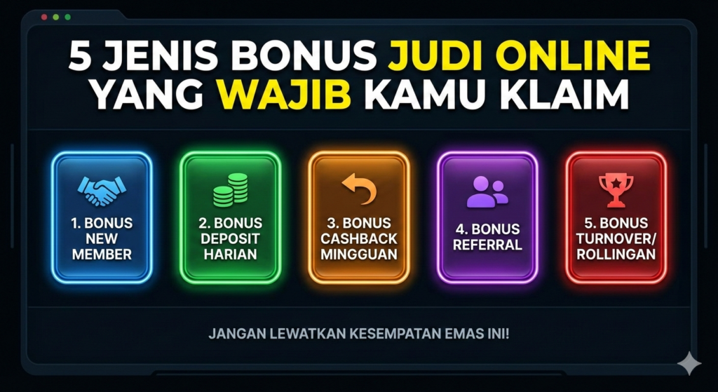 5 Jenis Bonus Judi Online yang Wajib Kamu Klaim (Panduan Lengkap untuk Maksimalkan Manfaat Bonus)